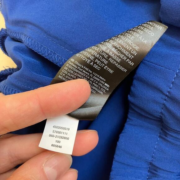 Chico’s Zenergy Woven Jogger Pant Imperial Blue Cargo Pockets Lightweight Casual - Picture 12 of 16